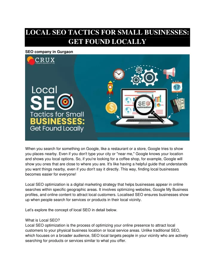 local seo tactics for small businesses get found