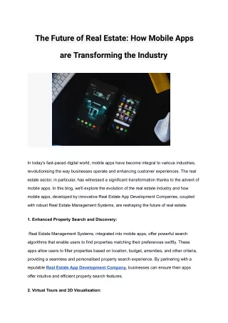 The Future of Real Estate_ How Mobile Apps are Transforming the Industry -