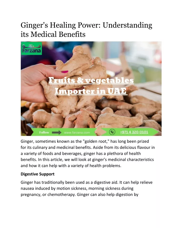 ginger s healing power understanding its medical