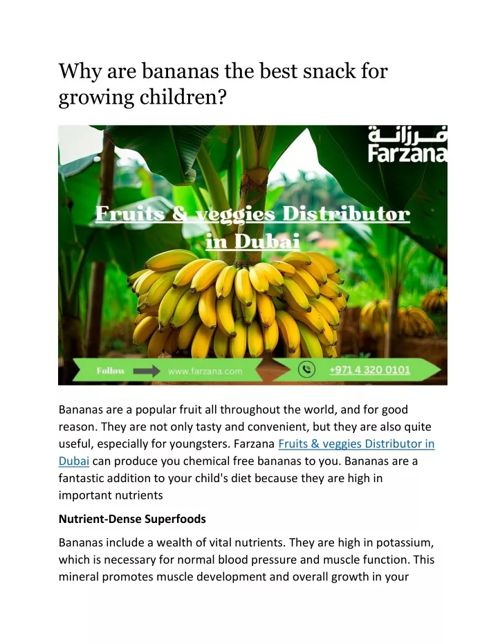 why are bananas the best snack for growing