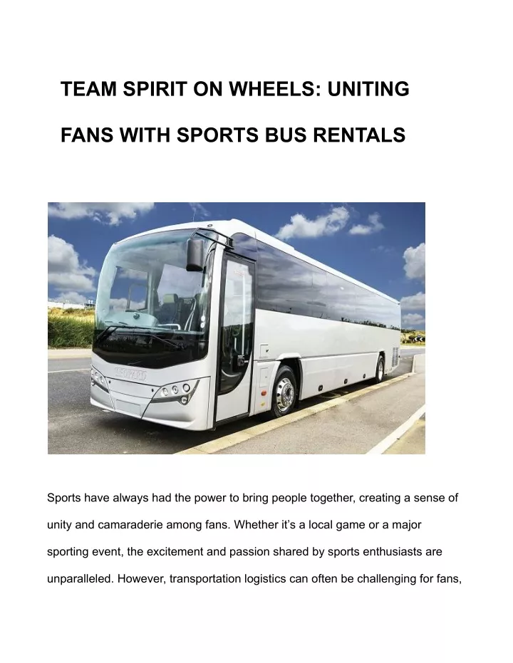 team spirit on wheels uniting