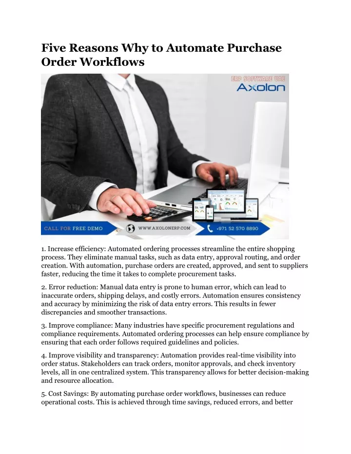 five reasons why to automate purchase order