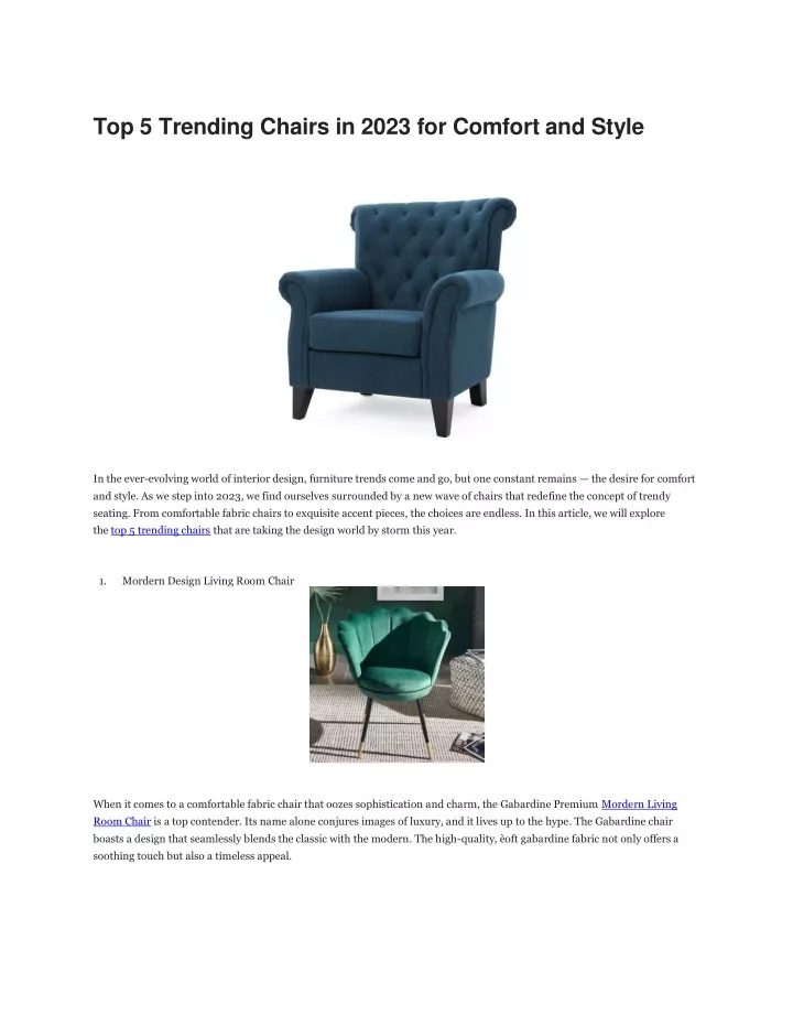 top 5 trending chairs in 2023 for comfort
