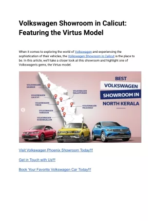 Volkswagen Showroom in Calicut_ Featuring the Virtus Model