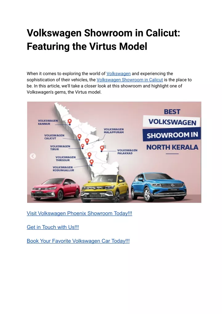 volkswagen showroom in calicut featuring