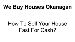 How To Sell Your House Fast For Cash