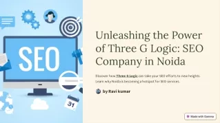 SEO Company in Noida | Three G Logic