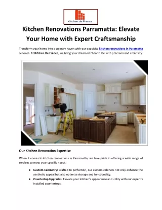 Kitchen Renovations Parramatta: Elevate Your Home with Expert Craftsmanship