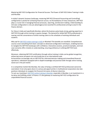 mastering sap fico configuration for financial