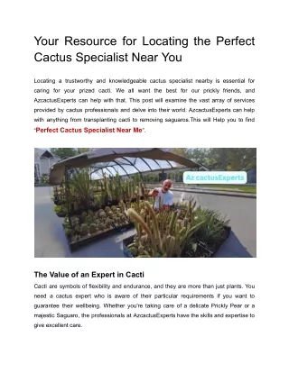 Your Resource for Locating the Perfect Cactus Specialist Near You