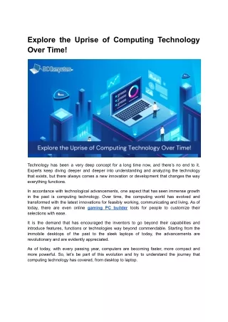 explore the uprise of computing technology over