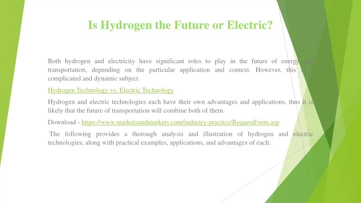 is hydrogen the future or electric