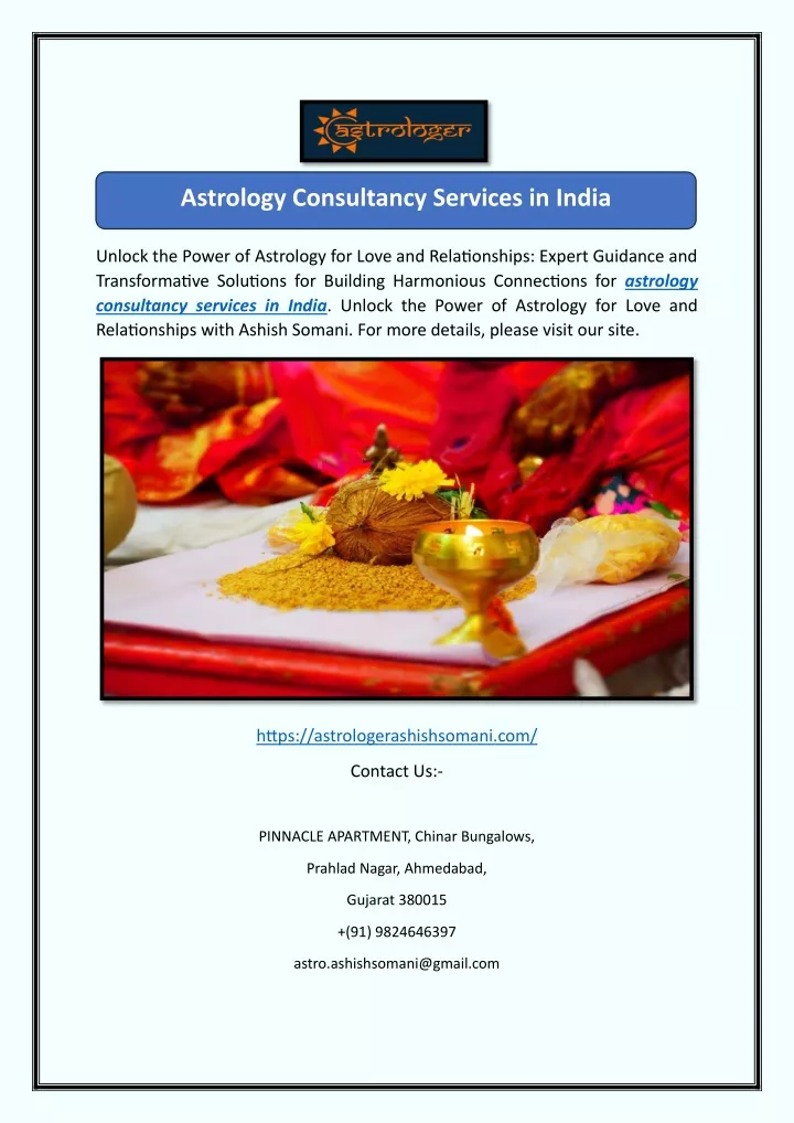 astrology consultancy services in india