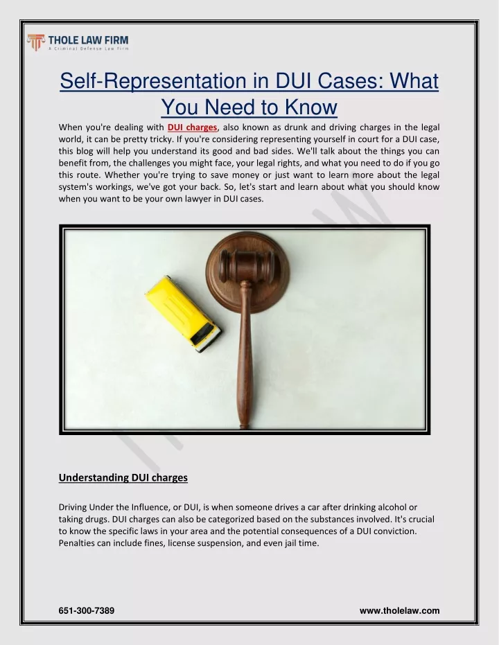 self representation in dui cases what you need