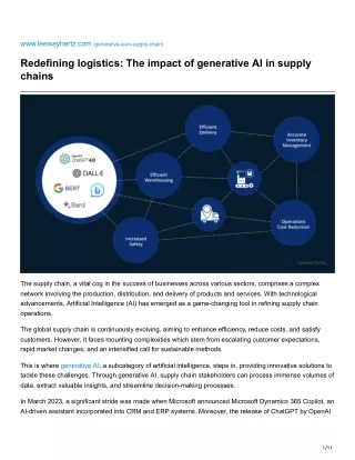 leewayhertz.com-Redefining logistics The impact of generative AI in supply chains