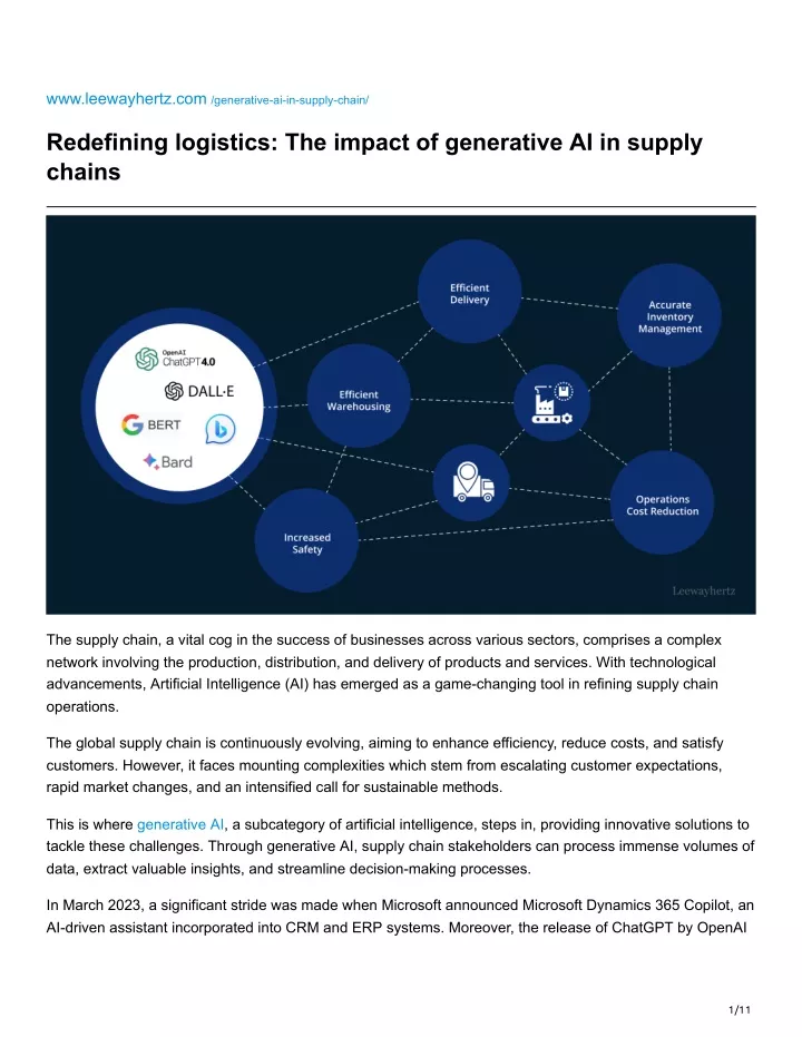 www leewayhertz com generative ai in supply chain