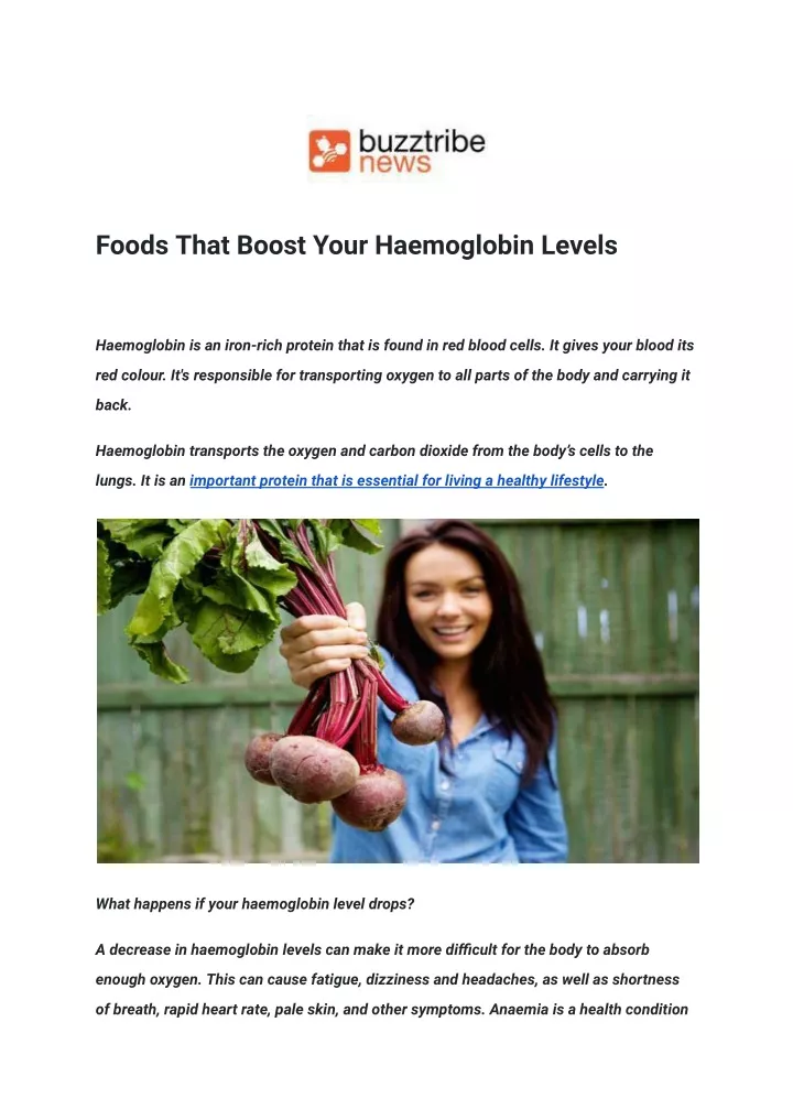 foods that boost your haemoglobin levels