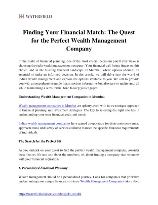 finding your financial match the quest