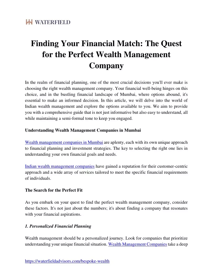 finding your financial match the quest