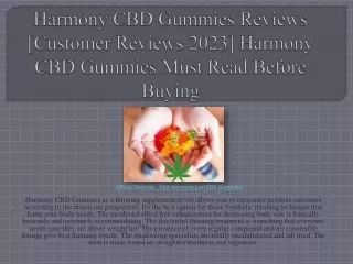 Harmony CBD Gummies Reviews