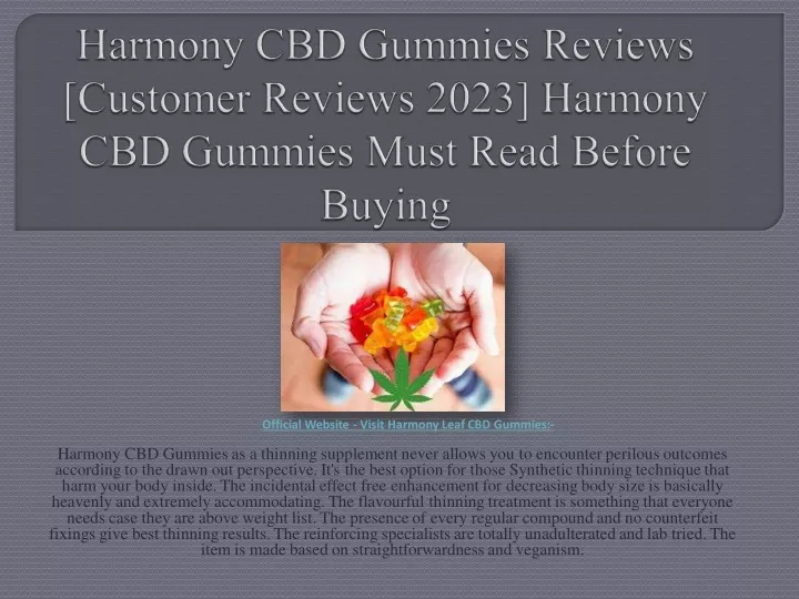 official website visit harmony leaf cbd gummies