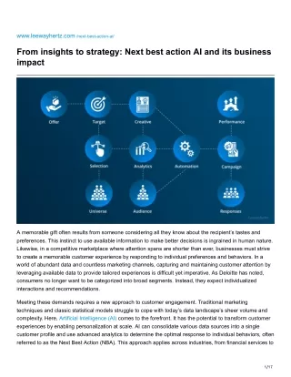 leewayhertz.com-From insights to strategy Next best action AI and its business impact