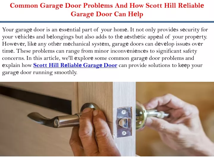 common garag door probl ms and how scott hill