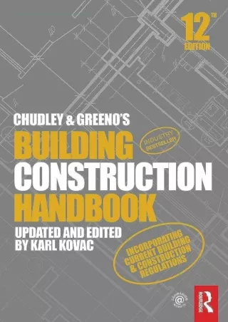 PDF/READ  Chudley and Greeno's Building Construction Handbook