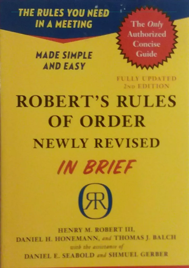 pdf download robert s rules of order newly