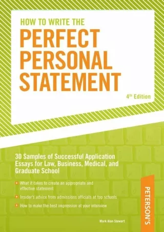 READ [PDF]  How to Write the Perfect Personal Statement: Write powerful essays f