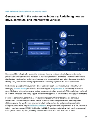 leewayhertz.com-Generative AI in the automotive industry Redefining how we drive commute and interact with vehicles