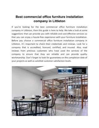 best commercial office furniture installation