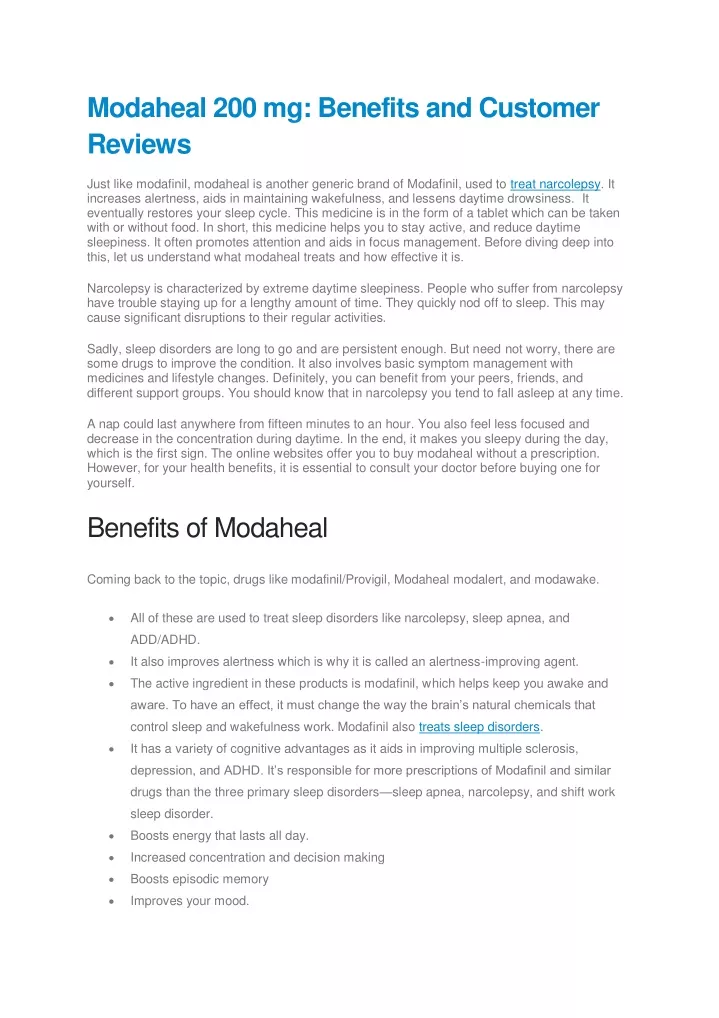 modaheal 200 mg benefits and customer reviews