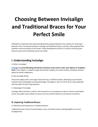 Choosing Between Invisalign and Traditional Braces for Your Perfect Smile