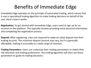 benefits of immediate edge