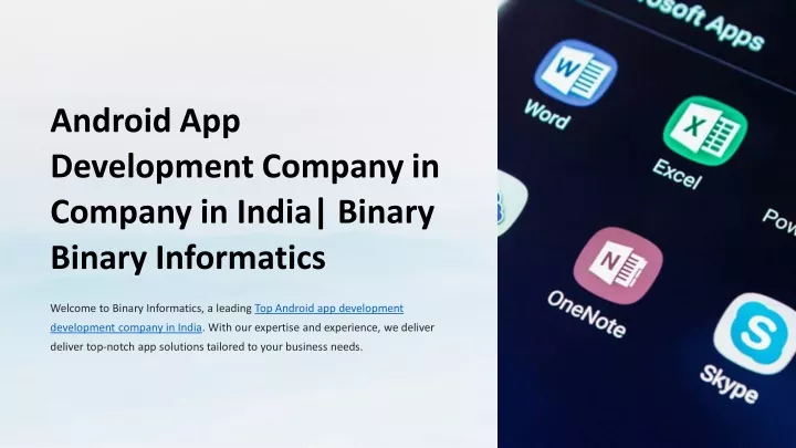 android app development company in company