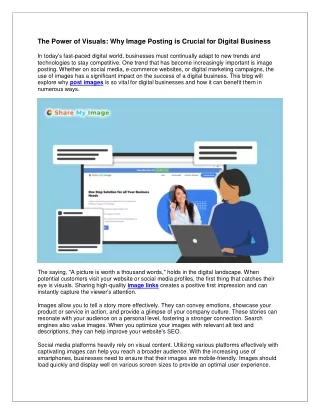 The Power of Visuals Why Image Posting is Crucial for Digital Business