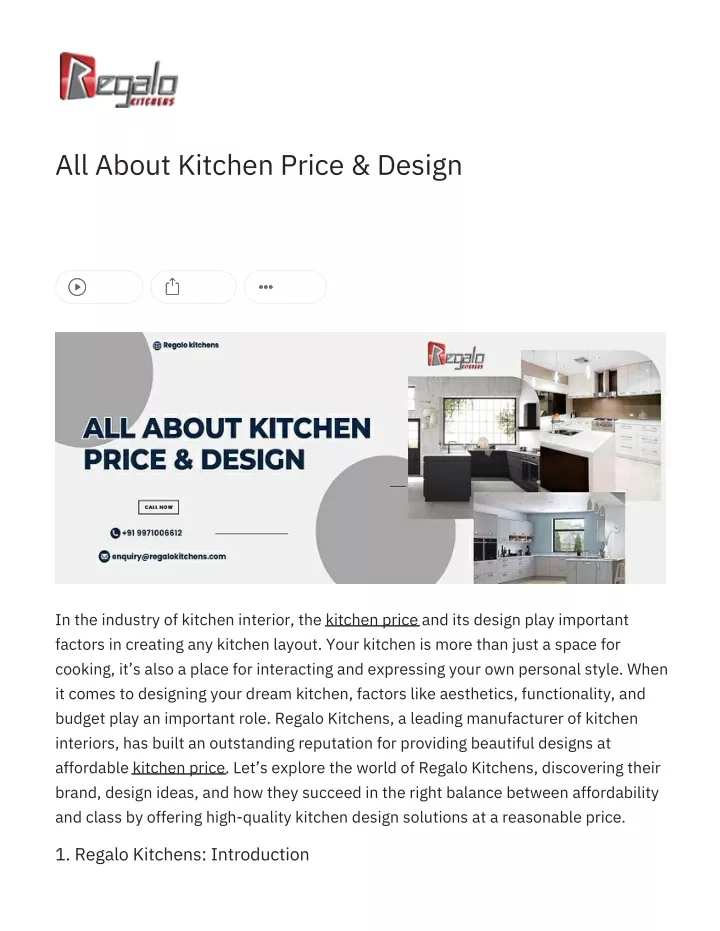 all about kitchen price design