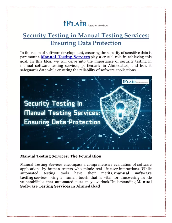 security testing in manual testing services