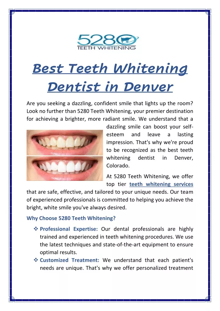 best teeth whitening dentist in denver