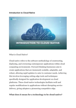 introduction to cloud native