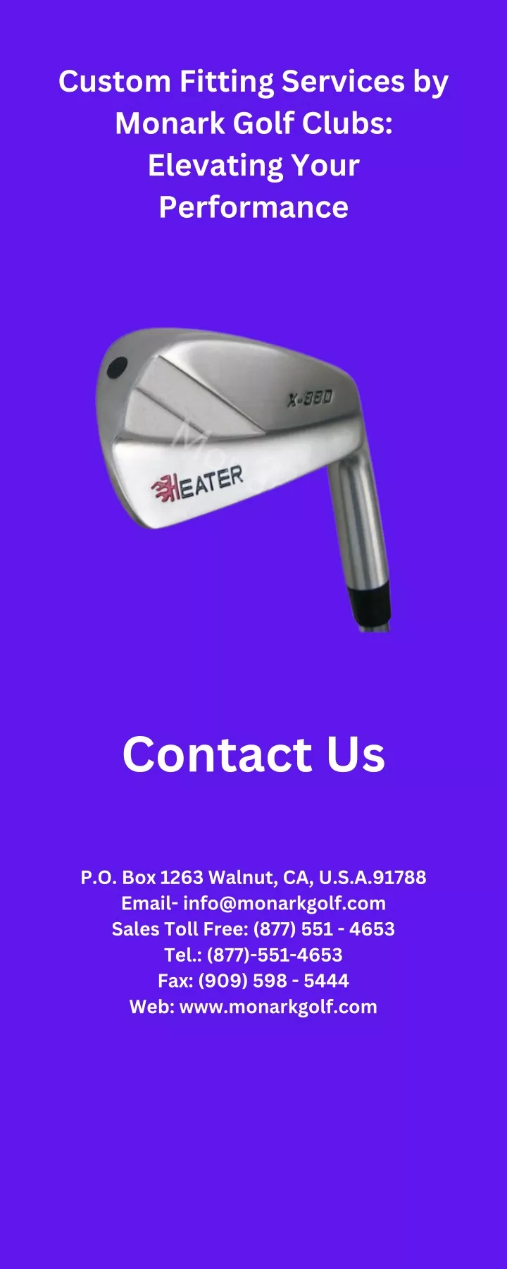 custom fitting services by monark golf clubs