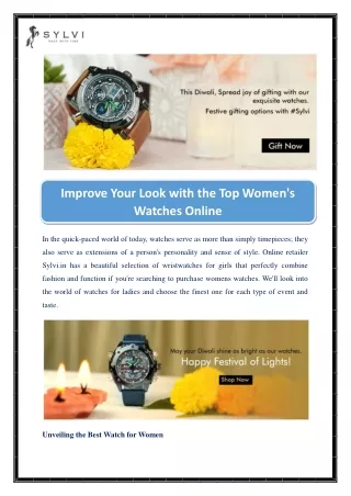 Improve Your Look with the Top Women's Watches Online