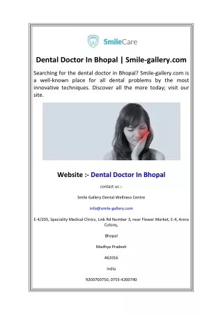 Dental Doctor In Bhopal  Smile-gallery.com(1)
