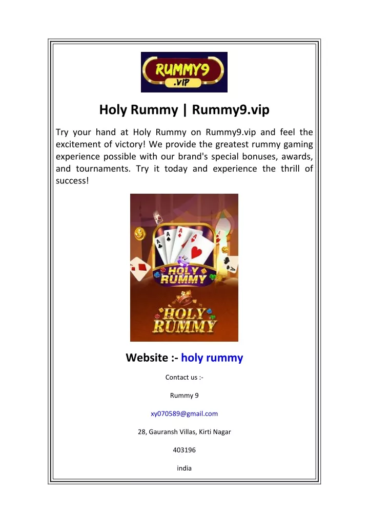 holy rummy rummy9 vip