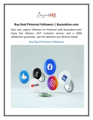 Buy Real Pinterest Followers  Buzzoidme