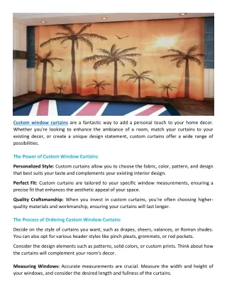 custom window curtains are a fantastic