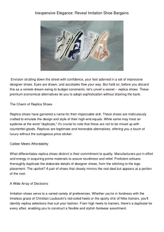 inexpensive elegance reveal imitation shoe