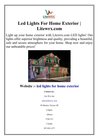 Led Lights For Home Exterior | Litewrx.com