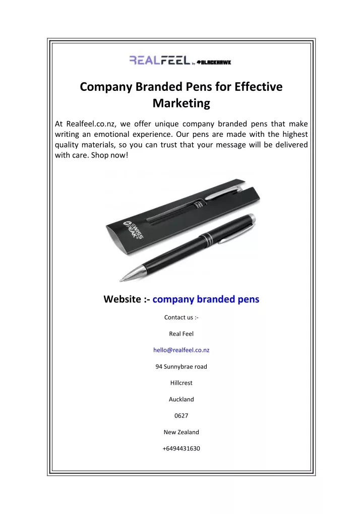 company branded pens for effective marketing